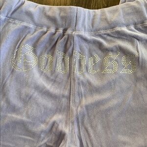 💜👑GODDESS Rhinestone Velour Jogger Sz L👑💜